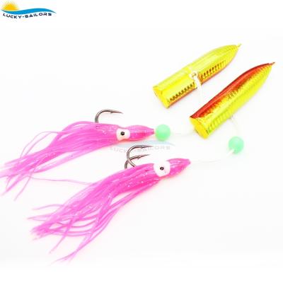 China Saltwater Fishing Squid Skirt with 2 Hooks Lead Lead Rig Main Bait 172g for sale