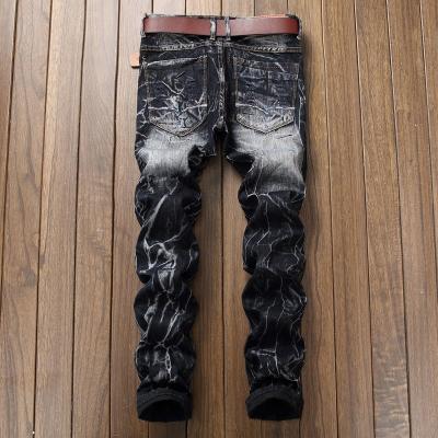 China 2021 Wholesale Men's New Fashion Retro Breathable Ripped Straight-Leg Jeans Men's Zipper Pants for sale