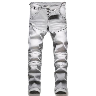 China Wholesale Men's Breathable Motorcycle Jeans Skinny Straight Leg Denim Pants Micro Stretch Jeans For Men for sale