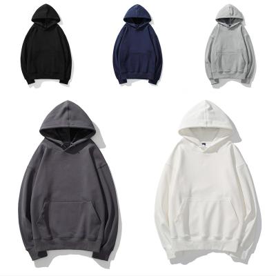 China Anti-wrinkle 2021 Winter Men's Hoodie Oversized Pull Over Thick Fleece Plain Hoodies For Men for sale