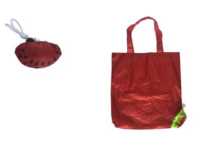 China 190T Polyester Reusable Shopping Bags That Fold Into Themselves Watermelon Flat Shape for sale