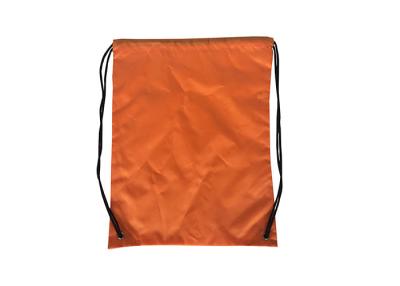 China Blank Orange Sport Custom Drawstring Backpack GYM Outting 210D Polyester for sale