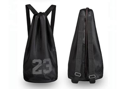 China Double Layer Custom Drawstring Backpack 420D Polyester Mesh Wear Resistant for sale