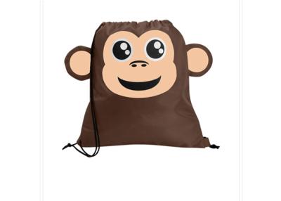 China Recycle Cute Childrens Drawstring Bags Animal Shape 190T Polyester 33x40 cm for sale