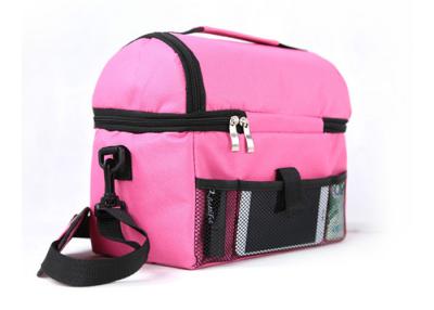 China Multi Functional Pink Insulated Shopping Bags Logo Custom 600D Oxford Fabric for sale