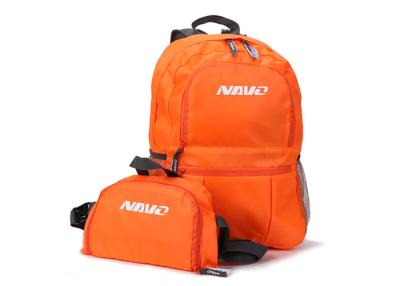 China Orange Color 300d Polyester Foldable Laptop Backpack With Zipper Front for sale