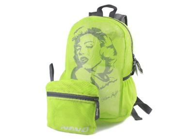 China Beautiful Modern Women Foldable Lightweight Waterproof Travel Backpack Printing Green for sale