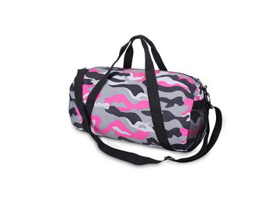 China Black Pink Grey 600D Plyester Foldable Travel Duffel Bag With Black Pp Webbing for sale