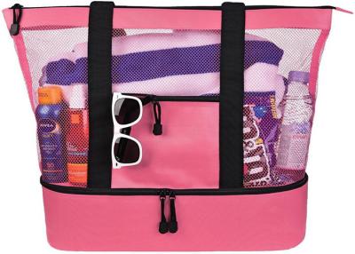 China Wine Camping Collapsible Polyester Insulated Cooler Tote Bags Top Zipper Closure Design for sale