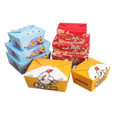 China Recyclable Food Grade Paper Take Away Packaging Fried Chicken Box for sale