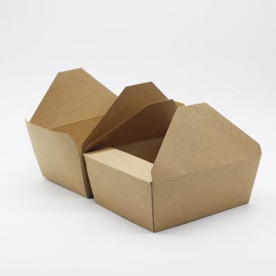 China Custom Disposable Eco Friendly Recycled Materials Food Paper Packaging Kraft Paper Box For Food for sale