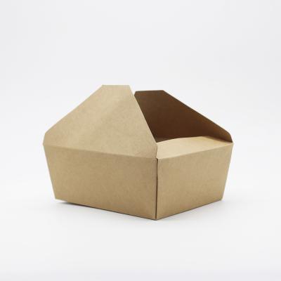 China Custom Manufacturer Recyclable Size Packaging Disposable Brown Paper Box Fast Food Packaging for sale