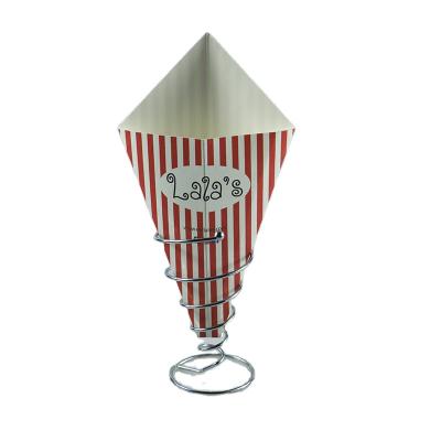 China Disposable Custom Printed Paper Cone Of Cookies , Egg Muffin Paper Cone Crepe Paper French Fries Cone for sale