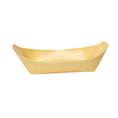 China Oil And Waterproof To Custom Design Disposable Kraft Paper Ship Tray With Coating Fast Food Store for sale