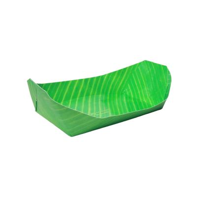 China Oil and Paper Tray Customized Waterproof Paper Boat Paper Food Tray For Snack Disposable Brown Box Boat Packaging for sale