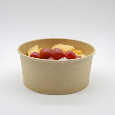 China Recyclable Kraft Paper Salad Lunch Box for sale