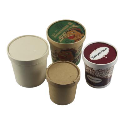 China Biodegradable Disposable Kraft Paper Soup Cup Paper Bowl Packaging Take Away for sale