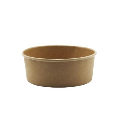 China Biodegradable Paper Bowl Disposable Ice Cream Paper Cup Food Grade White Eco Friendly Salad Bowl for sale