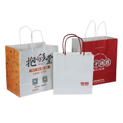 China Oil And Waterproof Punch Handle Paper Bag Paper Handle Bag Customized Paper Bag With Customer Logo And Handles for sale