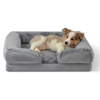 China Durable Pet Products Pet Bed Sofa Style Memory Foam Cooling Filling Bed For Warm Pet for sale