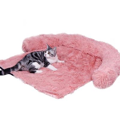 China Breathable Super Soft Long Plush Dog Sofa Mat Thickened Soft Pad Dog Sofa Cushion for sale