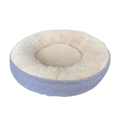 China Hot Sale Cheap Washable Round Pet Cooling Bed Heating Soft Comfortable Dog Cat Bed for sale