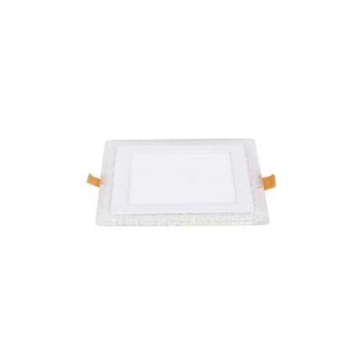 China Plastic New Arrival Small Double 3+3W Color Panel Light Recessed LED Panel Light Square for sale