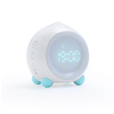 China Cartoon Smart Wake Up Light Led Digital Pendulum Sleep Trainer Table Desk Alarm Clock with Night Light for Kids Baby for sale