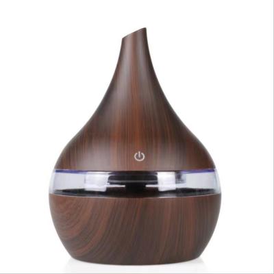 China Car Wood Humidifier Led 7 Color Changing 300ml Air Purifier Mist Essential Oil Wood Grain Cool Diffuser For Home Office for sale