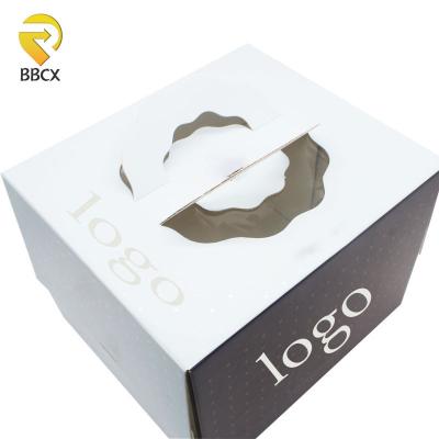 China China factory price bakery box window recyclable special cake boxes with handles for sale