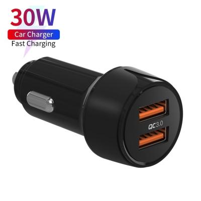 China 2PORT Fast Charging Type Palladium 2Port Mobile Phone Accessories 2021 A C 3.1A Rohs 30W 2 Dual Left Mini Fast Car Charger for sale