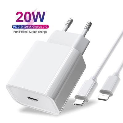 China 20w Quick Charging Quick Charge 4.0 3.0 QC PD Charger 20W QC4.0 QC3.0 USB Type C Fast Charger For iPhone 13 12 Xs 8 Xiaomi Phone PD Charger for sale