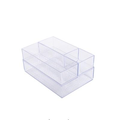 China Plastic Viable Type Combination Storage Box Cutlery Divider Divider Box Classification Kitchen Organizer Box Drawer Debris for sale