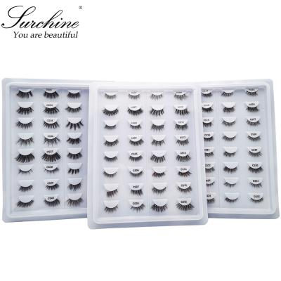 China Manufacturer Wholesale Manufacturer Short Light Half Eyelash Long Lasting Wick Natural Wedge Volume Half with Customized logo lashbox packing for sale