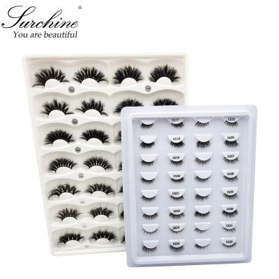 China New Arrived Long Lasting Faux Mink Wedge Half Eyelash Shorts Lashes Seller Bulk Wholesale With Different Lashbox Packing for sale