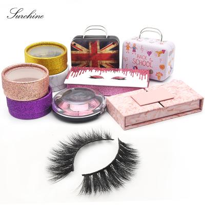 China Durable Luxury Short Tapered Mink Hair 3D Natural Fluffy Real Mink Eyelash With Designed Wick Box Wick Best Seller for sale