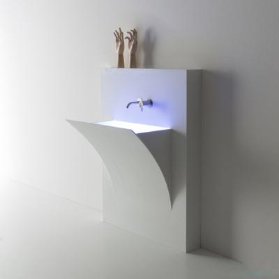 China Seamless Joint High Gloss Small Solid Outdoor Wall Wash Hand Basin Lighted Design for sale