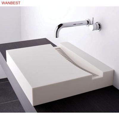 China Modern High Quality Artificial Stone Sink Home Hotel Ceramic Wash Basin for sale