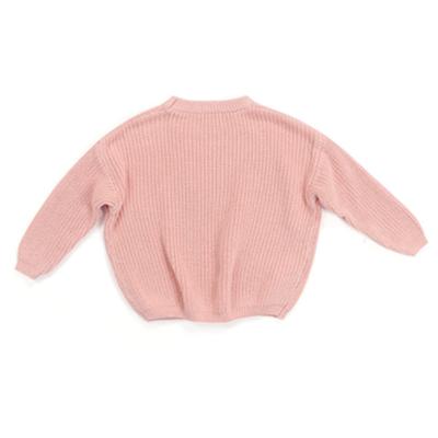 China New Pure Color Anti-Shrink Long Sleeve Sweater Knitted Sweater Kid Clothing Wholesale Sweatsuits Set for sale