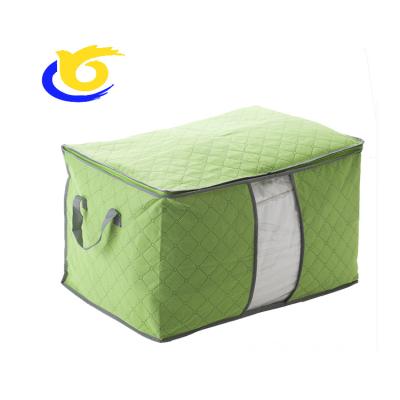 China Sustainable Foldable Fabric Quilt Storage Bags Organizer For Clothes And Quilt Cover for sale