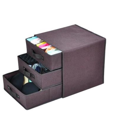 China Viable Cabinet Bedroom Toys Cloth Organizer Container Drawers Foldable Storage Cube Basket Bin Storage Box Set for sale