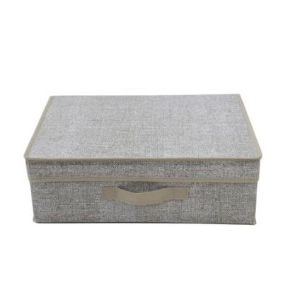 China Livingable Shoe Box Tissue Storage Box with Cardboard Covered Decorative Living Box Collapsible Nonwoven Collapsible Organizer for sale