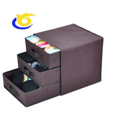 China Sustainable 3-TIER FOLDING NON ​​WOVEN DRAWER FOR UNDERWEAR SOCKS AND BRA for sale