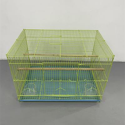 China Breathable Big Difference Style Lightweight Cage With Stand Green , White Bird Cage for sale