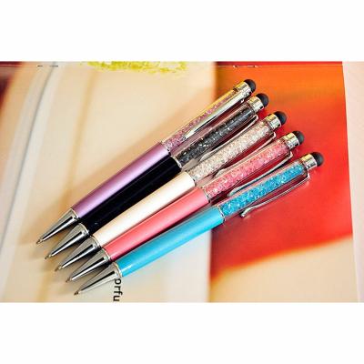 China Mobile Phone 2 in 1 Creatway Colorful Crystal Ballpoint Pen and Touch Pen Stylus Pen for iPhone Android Smartphone and Tablet for sale