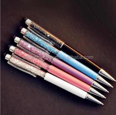 China Cell Phone Creatway Shape Diamond Ballpoint Pens Stationery 2 in 1 Crystal Stylus Pen Touch Screen Multicolor for sale