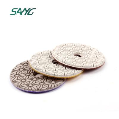 China Stone Granite Diamond 3 Step Marble Wet Dry Polishing Pads for sale