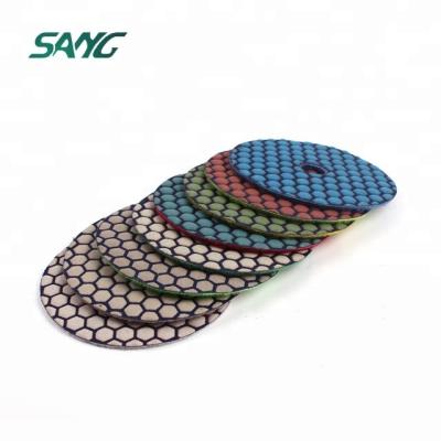 China Durable 4inch Diamond Dry Polishing Pad For Stone Concrete Floor for sale