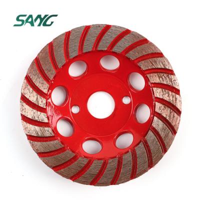 China Stones 4inch Turbo Diamond Cup Grinding Wheel For Stone Concrete Floor for sale