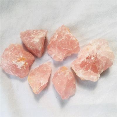 China China Good Quality Natural Raw Crystal Mineral Rock Rough Rose Raw Gemstone Pink Quartz for sale